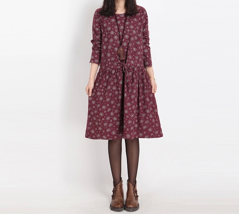 Mferlier-Winter-Dress-Loose-O-Neck-Long-Sleeve-Women-Dress-Floral-Print-Cotton-Vintage-Dress-Size-M--32459134751