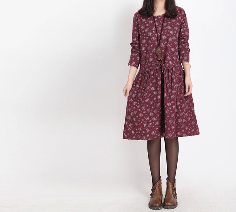 Mferlier-Winter-Dress-Loose-O-Neck-Long-Sleeve-Women-Dress-Floral-Print-Cotton-Vintage-Dress-Size-M--32459134751