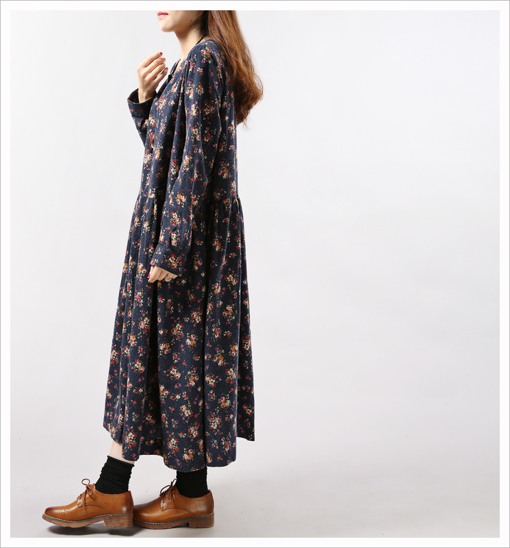 Mferlier-Women-Vintage-Long-Sleeve-Loose-Casual-One-Piece-Vintage-Dress-Floral-Print-Cotton-Maxi-Dre-32458082490