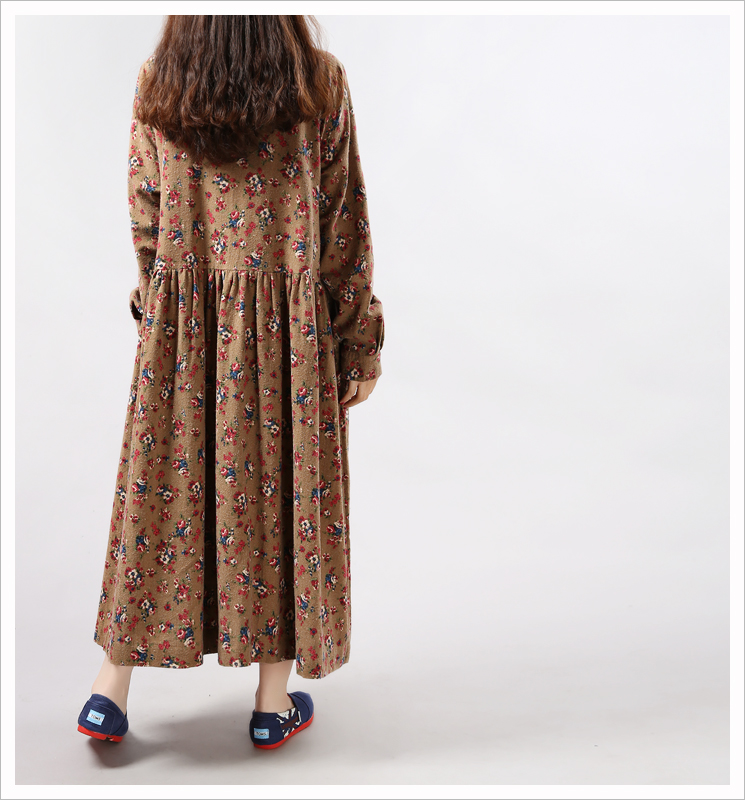 Mferlier-Women-Vintage-Long-Sleeve-Loose-Casual-One-Piece-Vintage-Dress-Floral-Print-Cotton-Maxi-Dre-32458082490