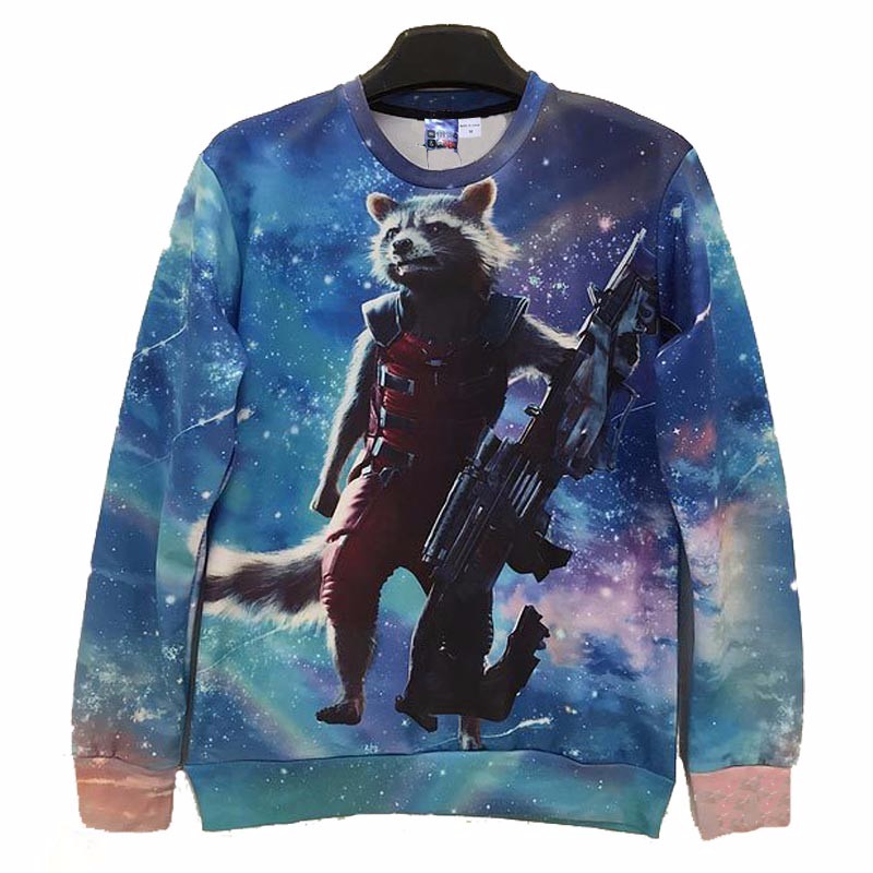 Mr1991INC-MenWomen-Cartoon-3d-sweatshirt-Funny-print-Animal-Fox-holding-Gun-fashion-street-wear-trac-32218667726