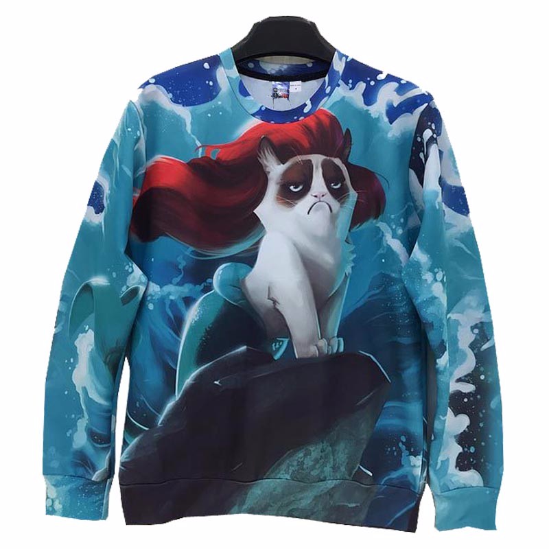 Mr1991INC-Newest-Style-Free-Shipping-MenWomen-3d-Sweatshirt-Funny-Print-Sea-Side--Animal-Cat-With-Re-2055668987
