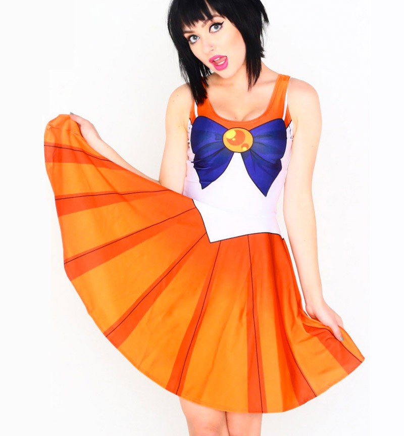 NEW--1070-Sexy-Girl-Women-Summer-cosplay-cute-bowknot-Sailor-Moon-3D-Prints-Reversible-Sleeveless-Sk-32654765038