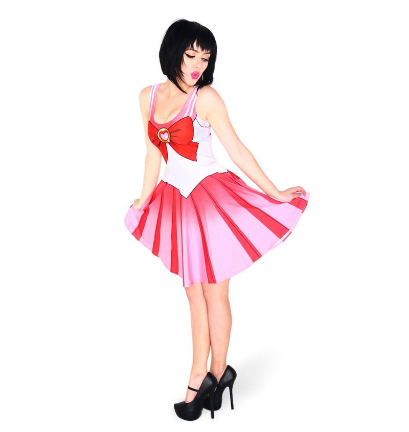 NEW--1070-Sexy-Girl-Women-Summer-cosplay-cute-bowknot-Sailor-Moon-3D-Prints-Reversible-Sleeveless-Sk-32654765038