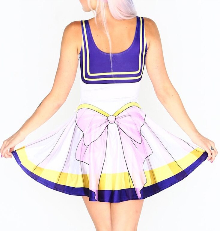 NEW--1070-Sexy-Girl-Women-Summer-cosplay-cute-bowknot-Sailor-Moon-3D-Prints-Reversible-Sleeveless-Sk-32654765038