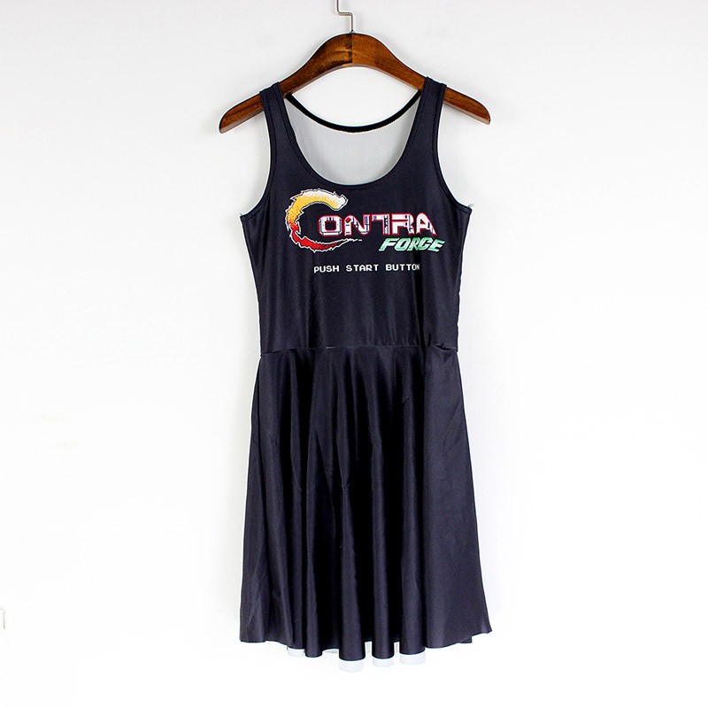 NEW-1099-Sexy-Girl-Women-Summer-classical-FC-PAC-MAN-game-3D-Prints-Reversible-Sleeveless-Skater-Ple-32648623066