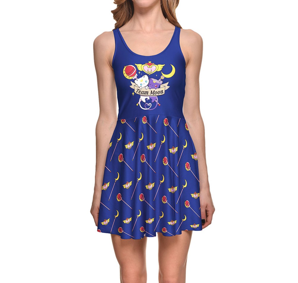 NEW-1269-Sexy-Girl-Women-Summer-cartoon-Sailor-moon-Team-Moon-Cat-Luna-3D-Prints-Reversible-Sleevele-32701338931