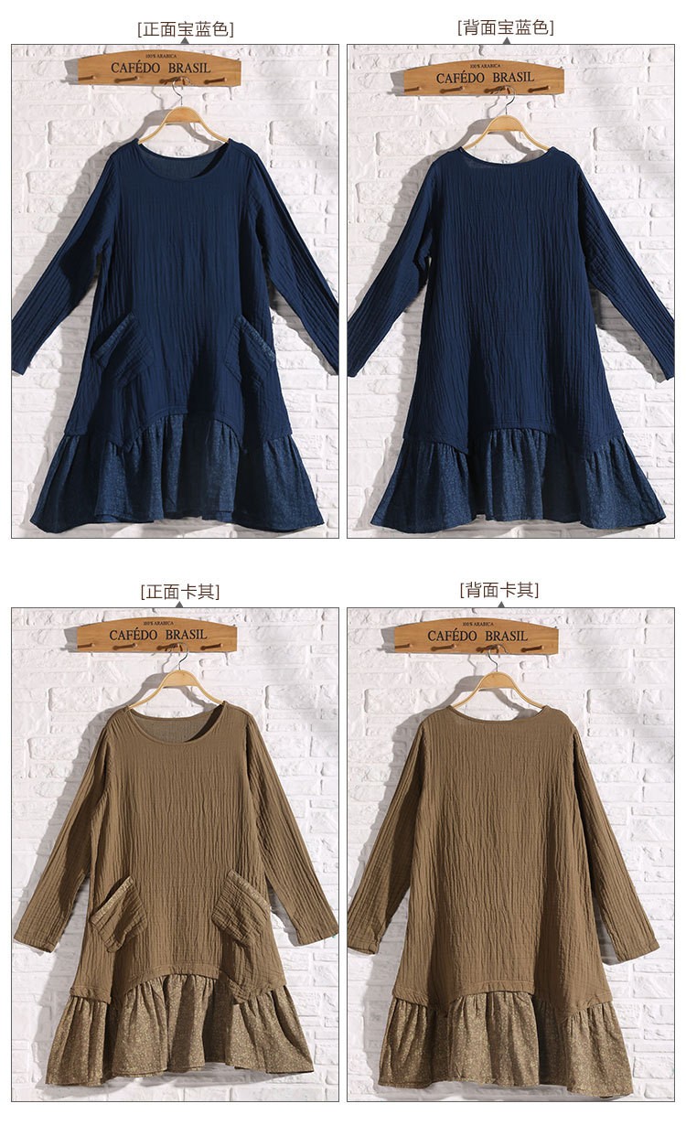 NINI-WONDERLAND-New-2016-spring-printing-cotton-linen-casual-dress-Long-sleeve-loose-waist-vintage-d-32589233609