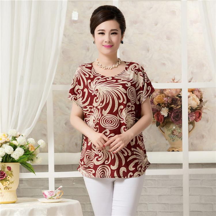 National-wind-Mother-clothing-middle-age-women39s-summer-print-short-sleeve-plus-size-loose-tops-shi-32607522317