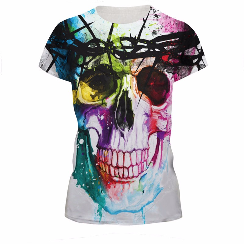 New-2016-Harajuku-3d-tshirt-Weird-Skull-Printed-Colorful-T-shirt-Womens-t-shirts-Casual-Tees-Tops-Pu-32601151964