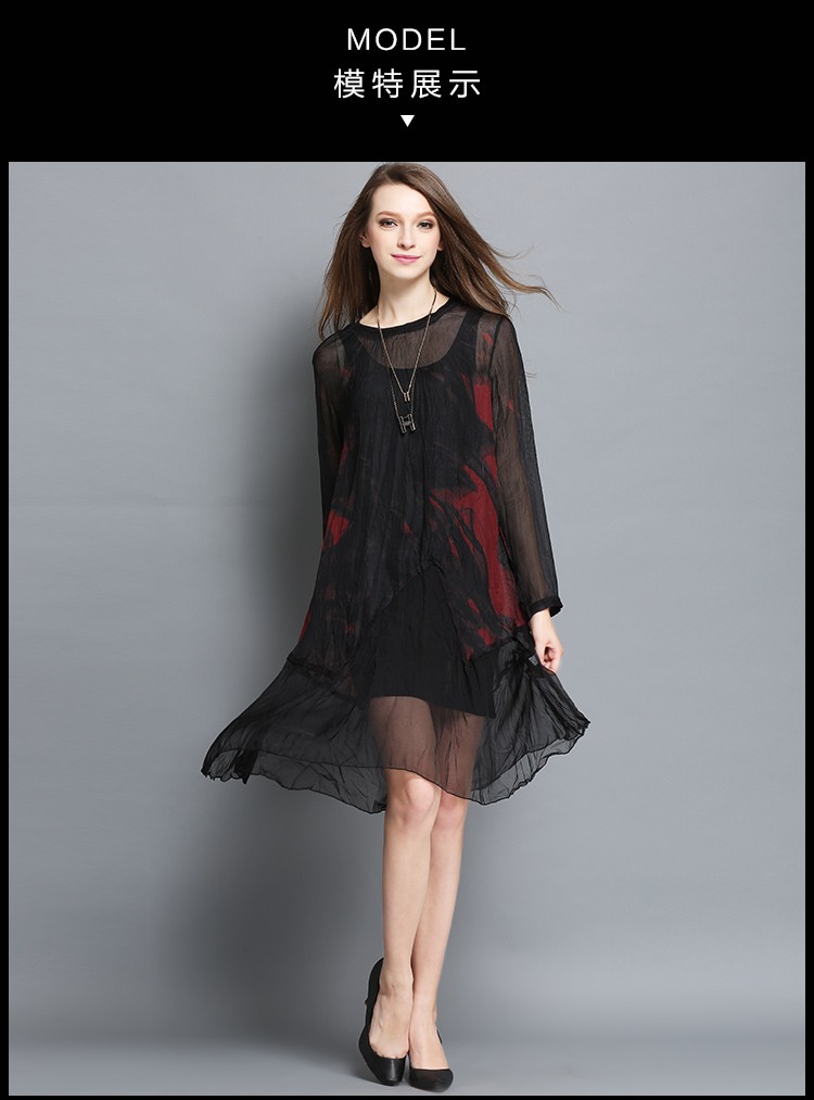 New-2016-Spring-women-knee-length-dress-perspective-dress-Plus-Size-ink-printed-chiffon-dress-asymme-32597152922