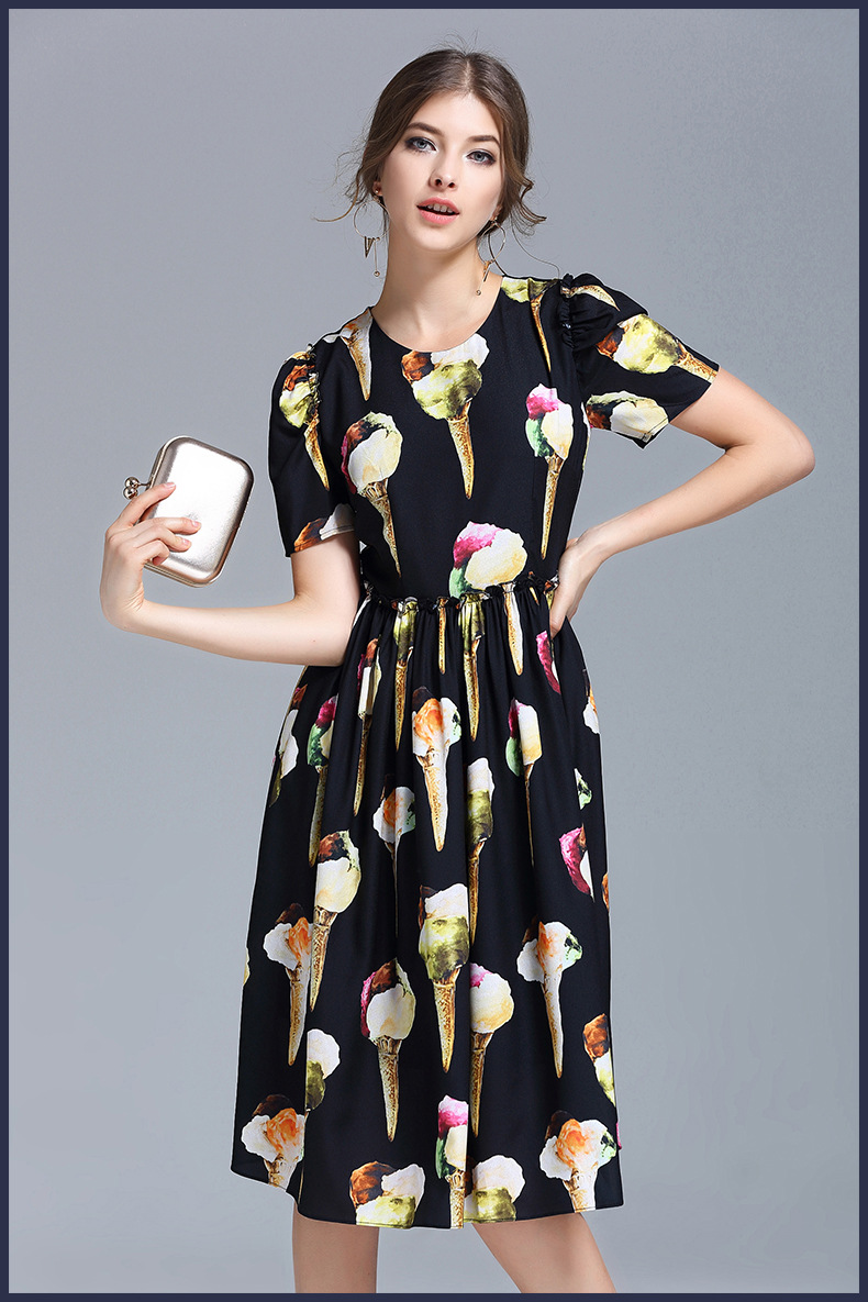 New-2017-spring-summer-fashion-women-short-sleeve-casual-knee-length-cute-dress-ice-cream-patterns-p-32782554438