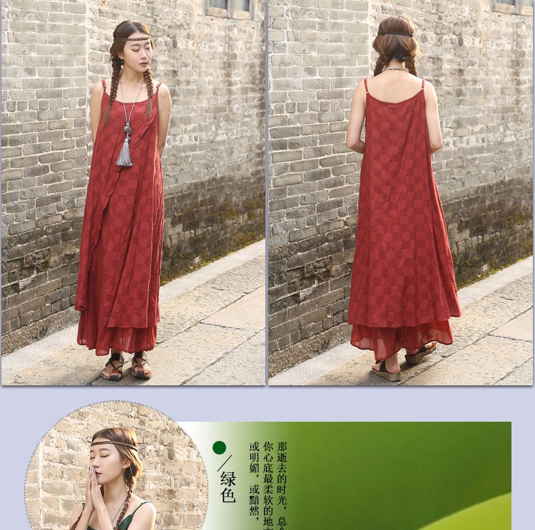 New-2017-summer-cotton-linen-fake-two-piece-loose-strap-dress-Sleeveless-vintage-dresses-for-female--32648919412