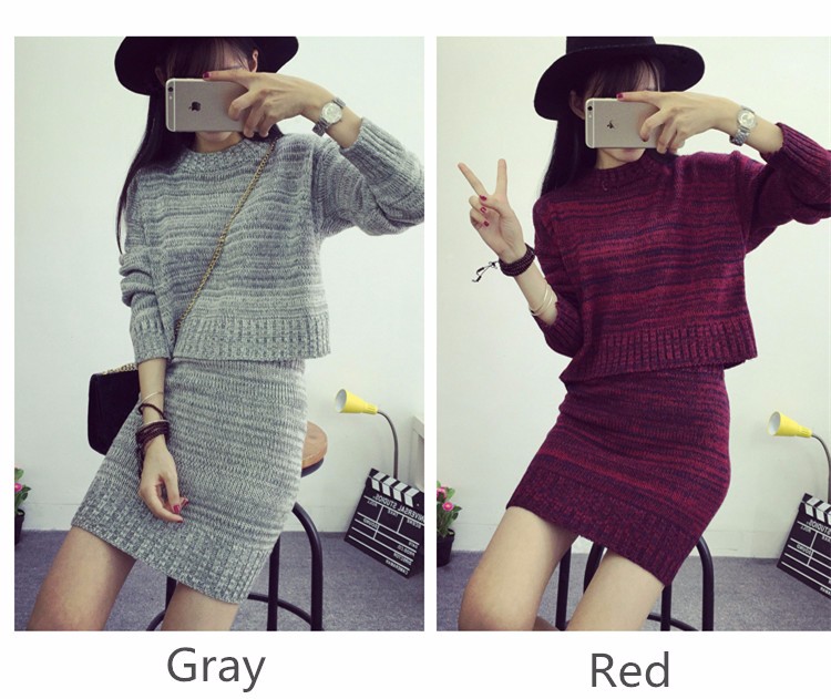 New-Arrival-2-Piece-Set-Wool-Knit-Women-Dress-Autumn-Winter-Party-Dresses-GrayampRed-Sexy-Club-Dress-32578304786