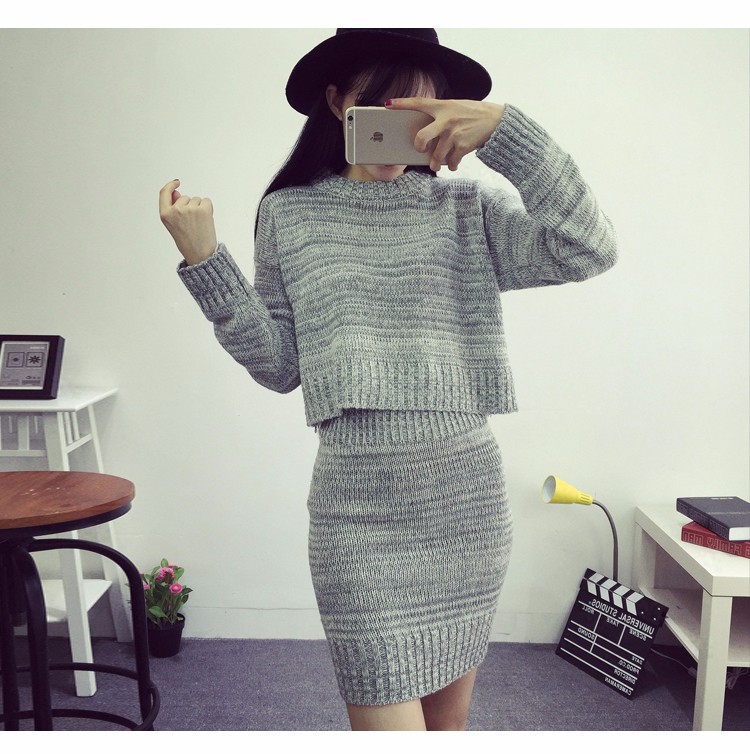 New-Arrival-2-Piece-Set-Wool-Knit-Women-Dress-Autumn-Winter-Party-Dresses-GrayampRed-Sexy-Club-Dress-32578304786