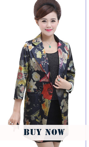 New-Arrivals--Brand-Clothes-Women39s-autumn-outerwear-jacket-Mother-Loose-Casual-Women-Flower-Prints-32249847183