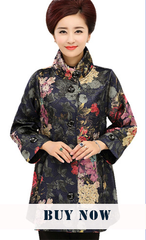 New-Arrivals--Brand-Clothes-Women39s-autumn-outerwear-jacket-Mother-Loose-Casual-Women-Flower-Prints-32249847183