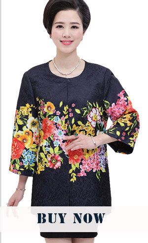 New-Arrivals--Brand-Clothes-Women39s-autumn-outerwear-jacket-Mother-Loose-Casual-Women-Flower-Prints-32249847183