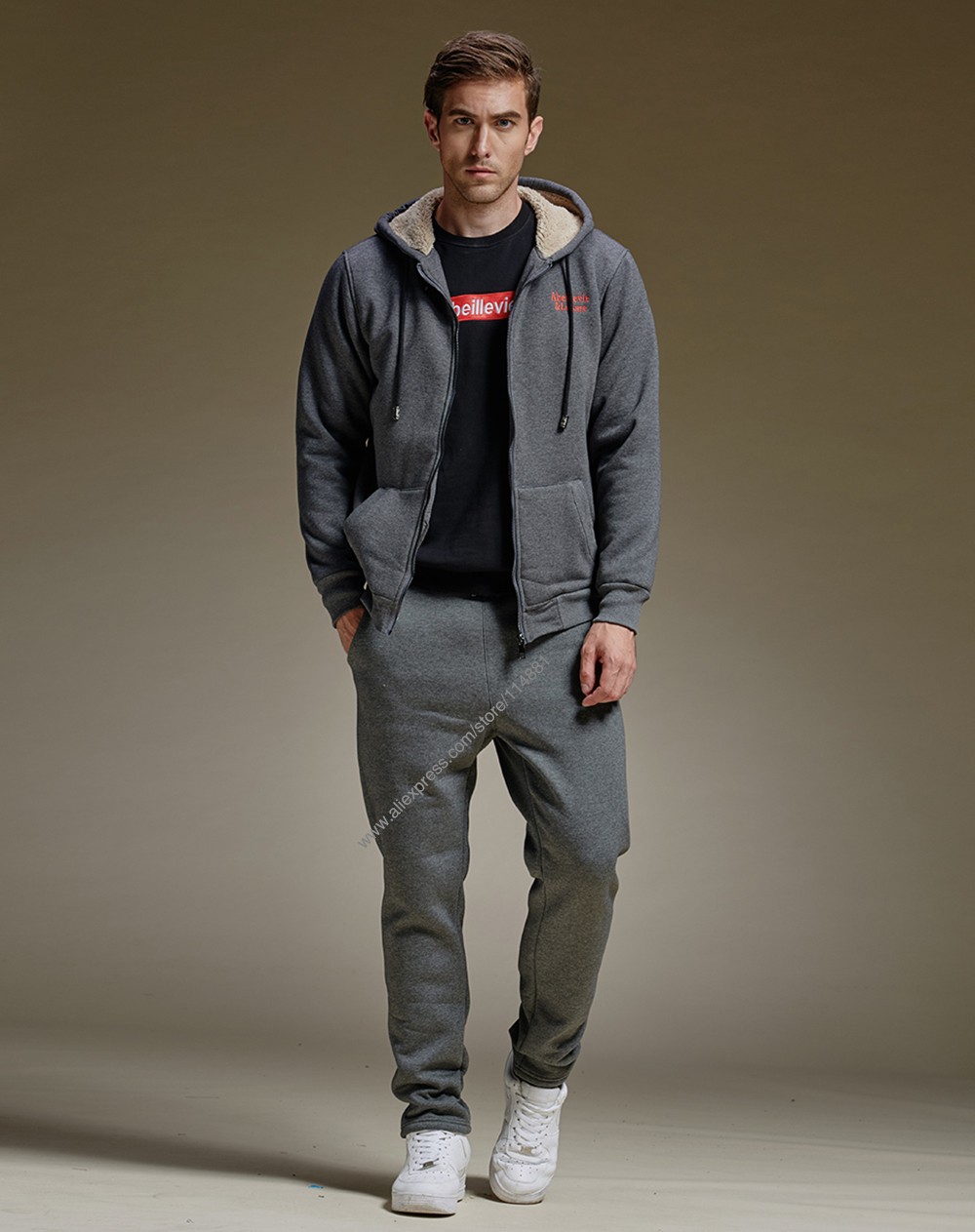 New-Cotton-Full-Zip-Fleece-Men39s-Hoodies-Jacket-Heavyweight-Winter-Warm-Hooded-Men39s-Sweatshirts-C-32481754211