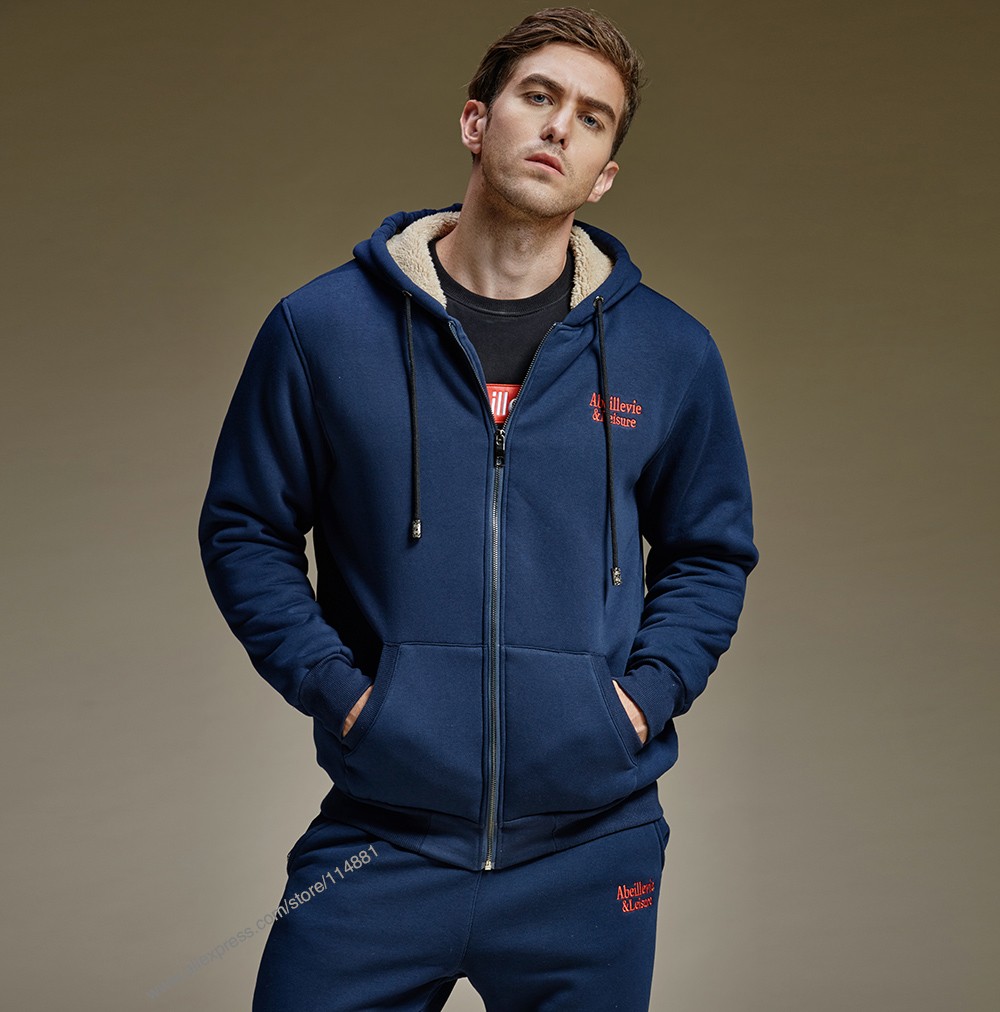 New-Cotton-Full-Zip-Fleece-Men39s-Hoodies-Jacket-Heavyweight-Winter-Warm-Hooded-Men39s-Sweatshirts-C-32481754211