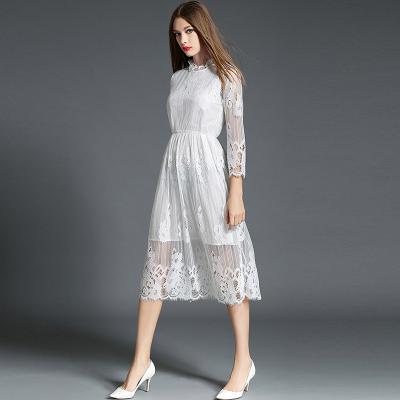 New-Europe-2016-Autumn-Winter-Women39s-Slim-Houndstooth-Wool-Dresses-Femme-Casual-Sashes-Clothing-Wo-32728403780