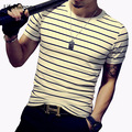 New-Fashion-Men39s-T-Shirt-Summer-O-Neck-Short-Sleeve-Stripe-T-Shirt-Mens-Clothing-Trend-Casual-Slim-32793760335