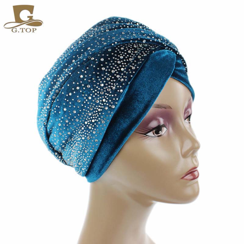 New-Luxury-Women-Velvet-Turban-Headband-Diamante-Studded--Extra-Long-Velvet-Turban-Head-Wraps-Hijab--32795741954