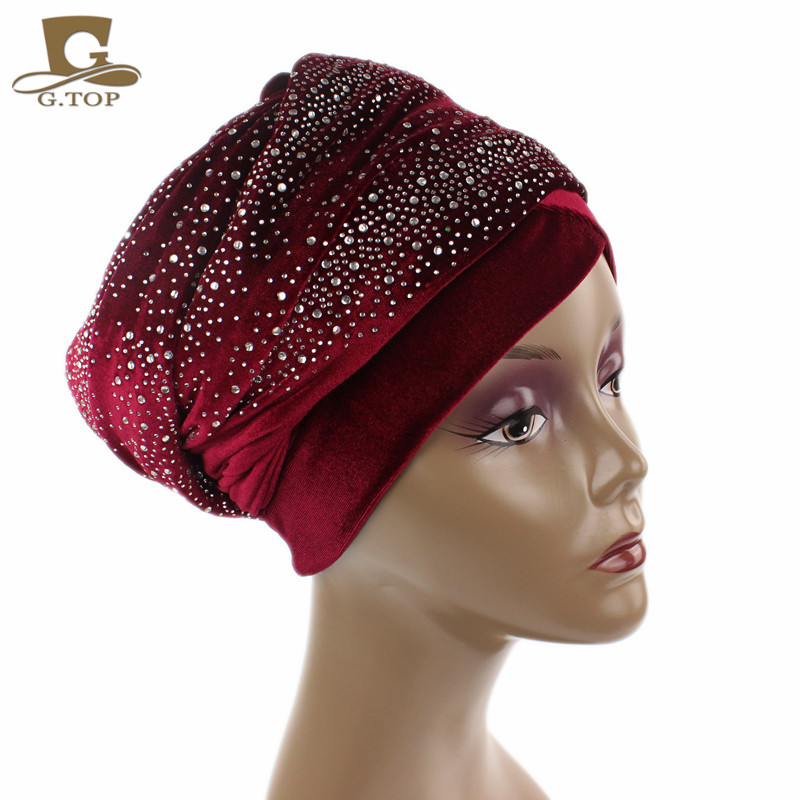 New-Luxury-Women-Velvet-Turban-Headband-Diamante-Studded--Extra-Long-Velvet-Turban-Head-Wraps-Hijab--32795741954