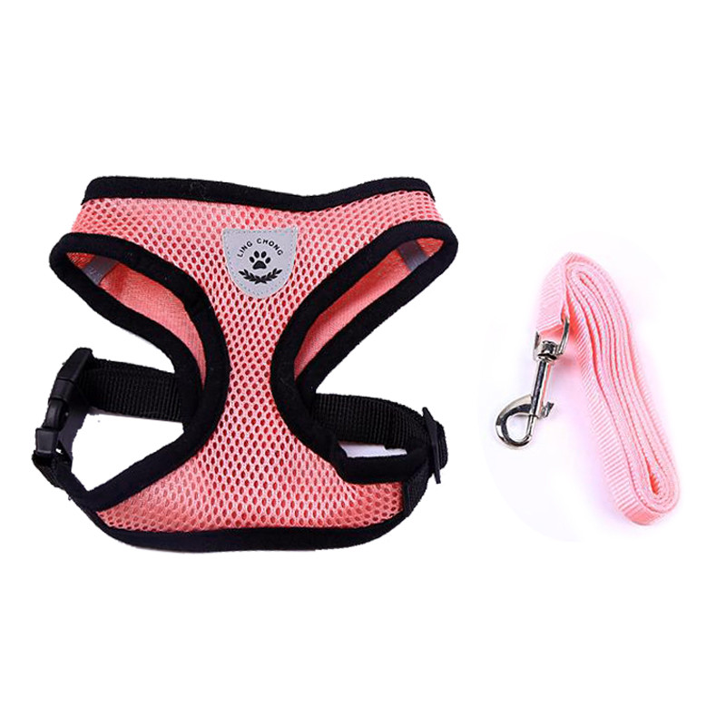 New-Soft-Breathable-Air-Nylon-Mesh-Puppy-Dog-Pet-Cat-Harness-and-Leash-Set-32498273465