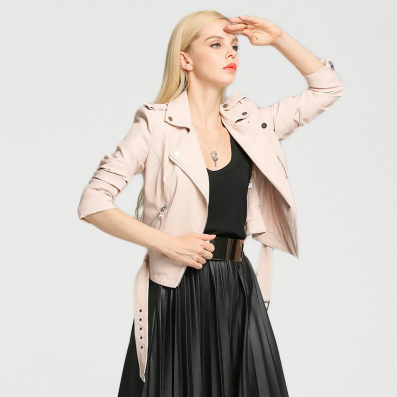 New-Spring-Fashion-Faux-Leather-Oblique-Zipper-Jacket--Turn-down-Collar--Long-Sleeves-Women39s--Popu-32790199673