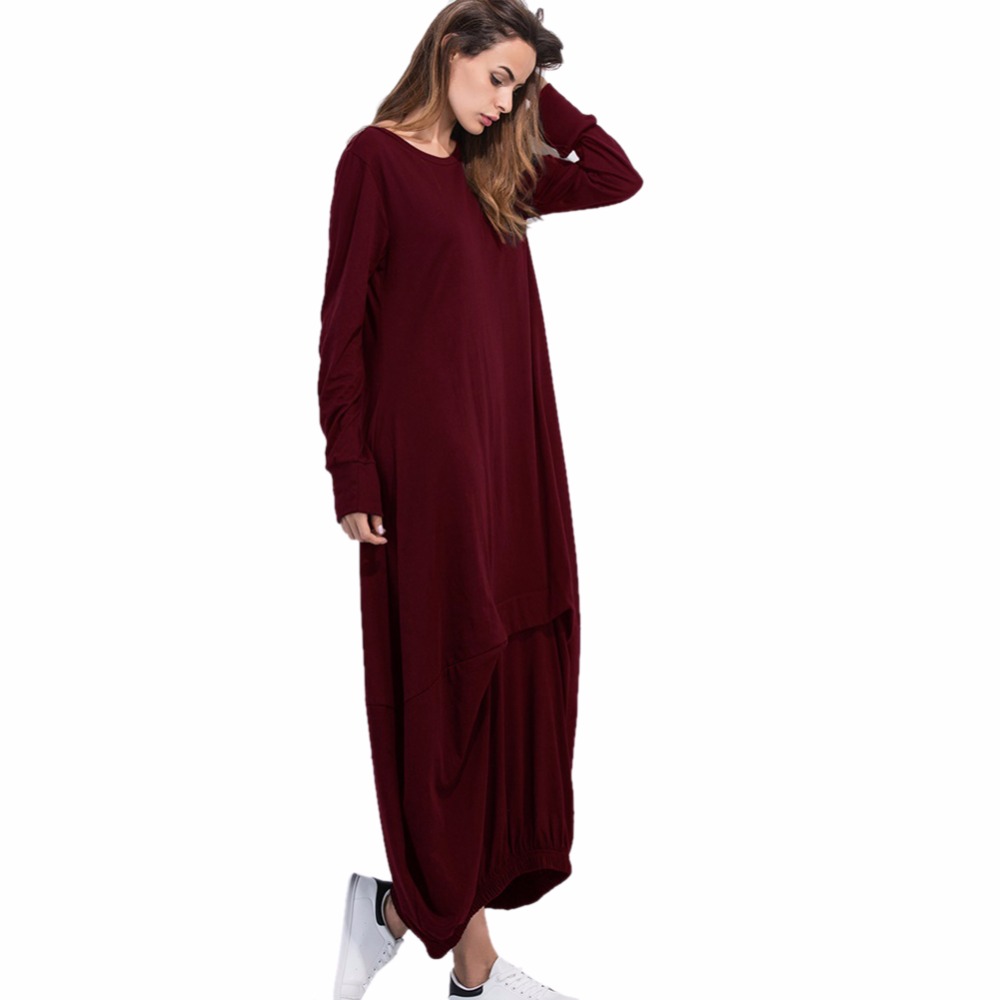 New-Spring-Long-sleeved-Lantern-Dress-Large-Size-Loose-O-Neck-Long-Dresses-Novelty-Women-Clothing-32788466912
