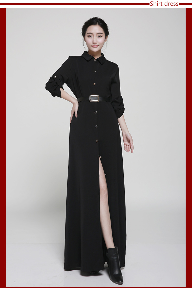 New-Style-Slim-Floor-Length-Button-Long-Dress-Women-Spring-Autumn-Long-Sleeve-Fashion-Brief-Black-Dr-32302051789