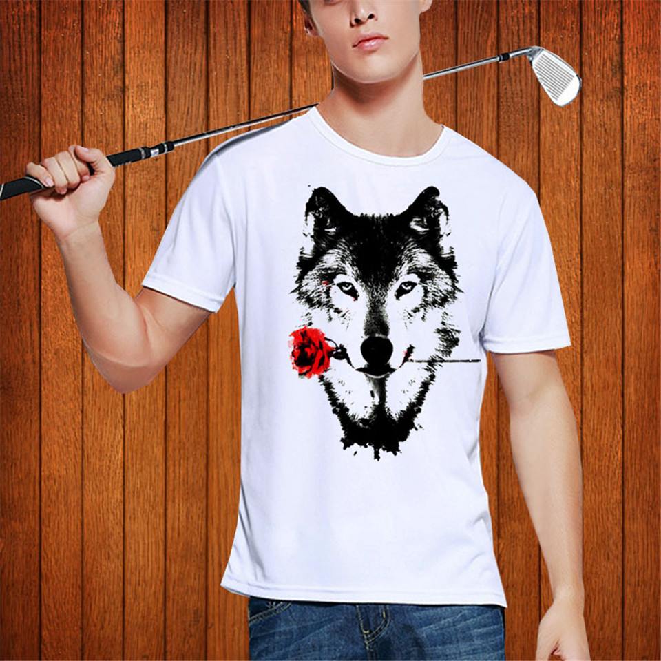 New-Summer-men39s-T-shirts-casual-O-Neck-Plus-Size-white-Wolf-T-shirts-for-men-fashion-short-sleeve--32801390554