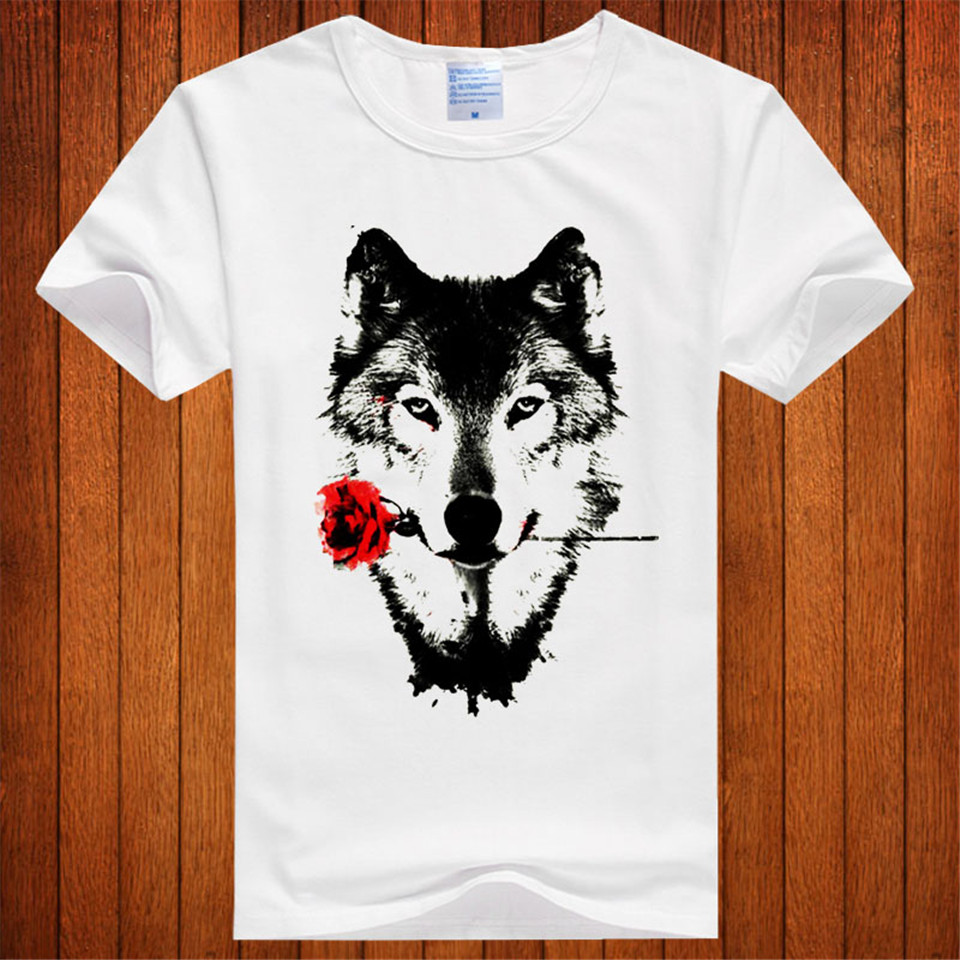 New-Summer-men39s-T-shirts-casual-O-Neck-Plus-Size-white-Wolf-T-shirts-for-men-fashion-short-sleeve--32801390554