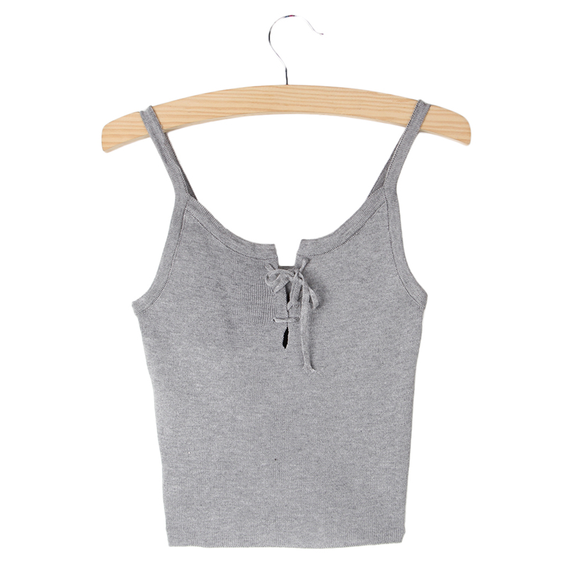 New-Women-Camis-Front-Cross-Lacing-Up-Straps-Bustier-Crop-Top-Tank-32795633507