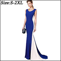New-Women-Cocktail-Party-Contrast-Color-Block-Elegant-Temperament-Bodycon-Maxi-Long-Dress-XS-XXL-639-1651630843