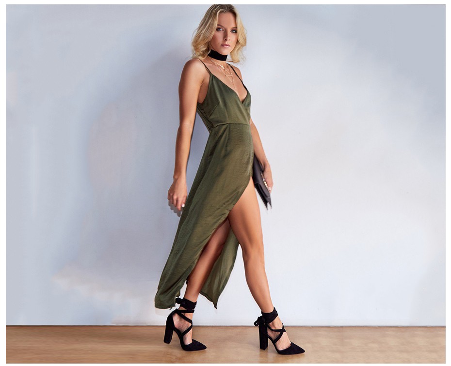 New-Womens-Khaki-Spaghetti-Strap-Silk-Dress-Eliacher-Brand-Casual-Plus-Size-Loose-V-Neck-Wrap-Maxi-D-32774604433