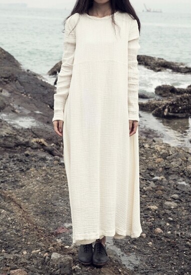 New-spring-autumn-women-loose-cotton-linen-long-dress-long-sleeve-O-neck-solid-colors-long-gown-for--32287800067