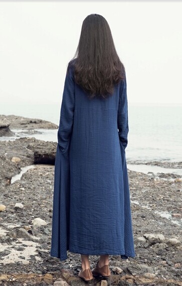 New-spring-autumn-women-loose-cotton-linen-long-dress-long-sleeve-O-neck-solid-colors-long-gown-for--32287800067