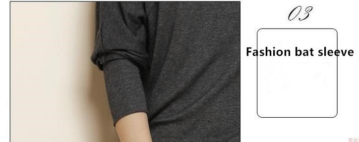 New-women39s-fashion-long-sleeved-T-shirt-bottoming-shirt-loose-bat-sleeve-Free-Shipping-2042836197