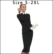 Nice-forever--Mature-Elegant-Sexy-V-neck-Stylish-Button-Work-dress-Office-Bodycon-Female-34-Sleeve-S-32733898848