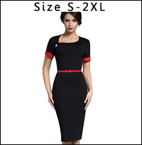 Nice-forever-Brief-Lady-Elegant-Twist-Neck-Knee-length-Work-Office-Slim-Casual-Pencil-Sheath-Bodycon-32687577147