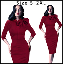 Nice-forever-Casual-Work-Vintage-dress-Office-Lady-Solid-Square-Neck-V-Back-34-Sleeve-Grid-Sheath-Sl-32518872461