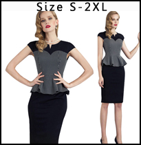 Nice-forever-Lace-Lady--Square-Neck-Button-Knee-length-sleeveless-with-Belt-Business-Office-Casual-M-32681863744