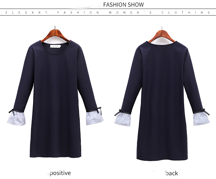 Nkandby-5XL-4XL-XXXL-Plus-size-Women-Clothing-Autumn-Fashion-Slim-O-neck-Flare-sleeve-Bow-A-line-Ove-32789263377