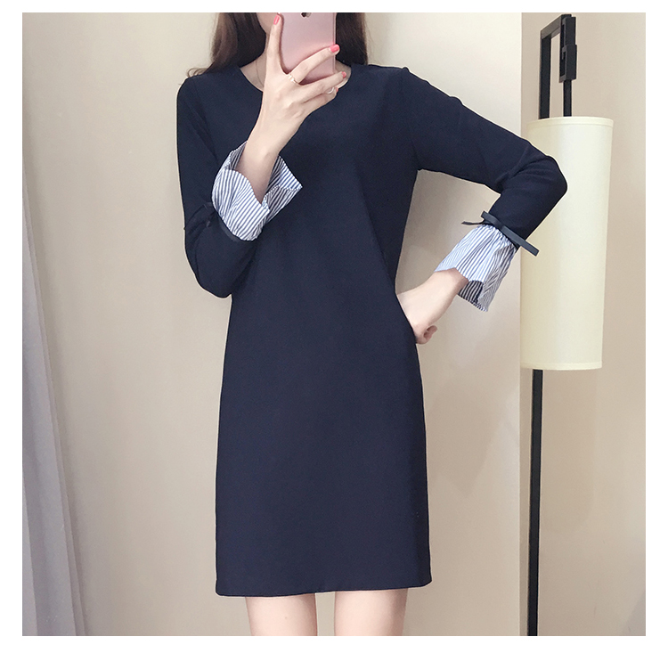 Nkandby-5XL-4XL-XXXL-Plus-size-Women-Clothing-Autumn-Fashion-Slim-O-neck-Flare-sleeve-Bow-A-line-Ove-32789263377