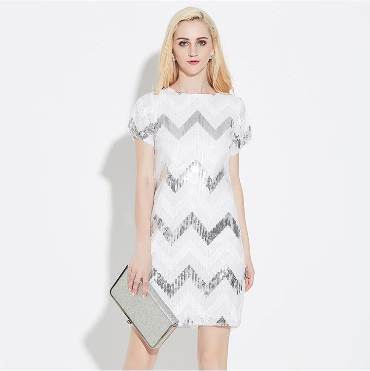 ORMELL-Women-Geometric-Pattern-Glitter-Dress-Short-Sleeve-O-Neck-Dresses-Ladies-Summer-Retro-Straigh-32694967497