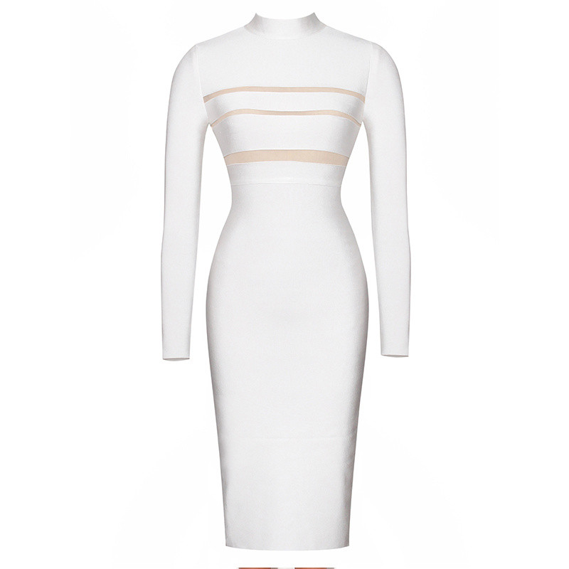 Ocstrade-Womens-Dresses-New-Arrival-2017-Sexy-Bodycon-High-Neck-Long-Sleeve-White-Mesh-Bandage-Dress-32787472492