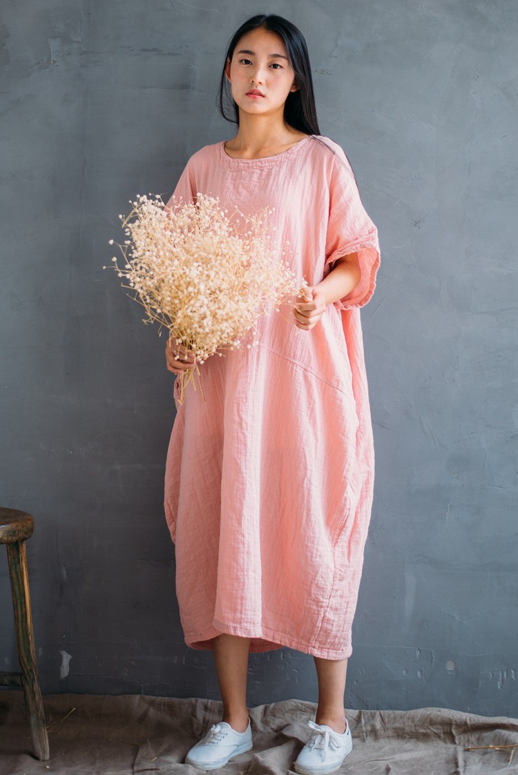 Original-vintage-loose-solid-colors-cotton-linen-dress-for-female-summer-long-gown-amp-robe-dress-pl-32684397476