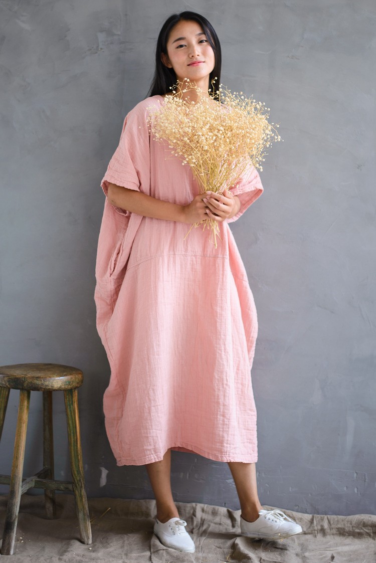 Original-vintage-loose-solid-colors-cotton-linen-dress-for-female-summer-long-gown-amp-robe-dress-pl-32684397476